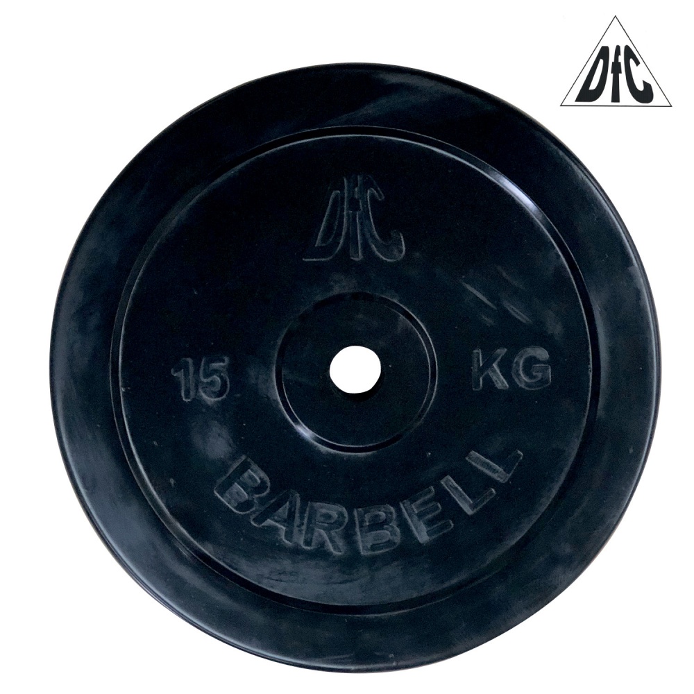 DFC 15 кг обрезиненный из каталога дисков для штанги с посадочным диаметром 26 мм.  в Сочи по цене 4290 ₽