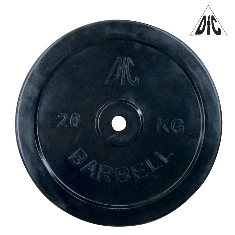 DFC 20 кг обрезиненный из каталога дисков для штанги с посадочным диаметром 26 мм.  в Сочи по цене 5590 ₽