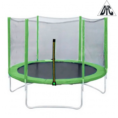 Батут с защитной сеткой DFC Trampoline Fitness 8FT зеленый внешняя сетка