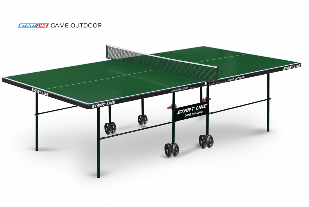 Start Line Game Outdoor с сеткой зеленый из каталога влагостойких теннисных столов в Сочи по цене 31990 ₽