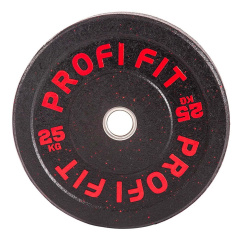 Profi Fit бамперный черный 25 кг из каталога дисков для штанги с посадочным диаметром 50 мм. в Сочи по цене 15804 ₽