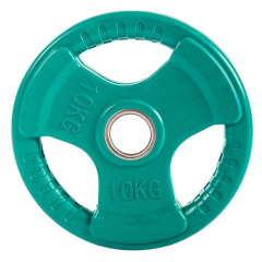 Profi Fit 3 HANDLE 10 кг обрезиненный (с хватами) из каталога дисков для штанги с посадочным диаметром 50 мм. в Сочи по цене 4930 ₽