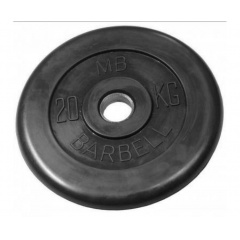 Диск для штанги обрезиненный MB Barbell (металлическая втулка) 20 кг / диаметр 51 мм в Сочи по цене 7741 ₽