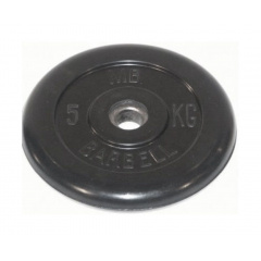 Диск для штанги обрезиненный MB Barbell (металлическая втулка) 5 кг / диаметр 51 мм в Сочи по цене 2070 ₽