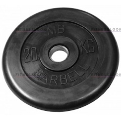 MB Barbell черный - 30 мм - 20 кг из каталога дисков для штанги с посадочным диаметром 30 мм.  в Сочи по цене 5623 ₽