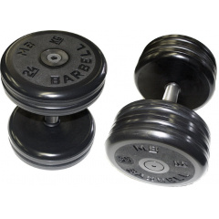 MB Barbell профессиональная 48 кг из каталога обрезиненных гантелей в Сочи по цене 22490 ₽