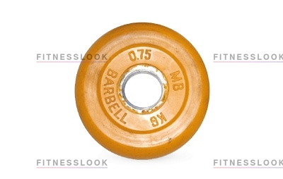MB Barbell желтый - 26 мм - 0.75 кг из каталога дисков для штанги с посадочным диаметром 26 мм.  в Сочи по цене 735 ₽