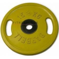 MB Barbell евро-классик с ручками желтый - 50 мм - 15 кг из каталога дисков для штанги с посадочным диаметром 50 мм. в Сочи по цене 14226 ₽