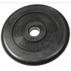 MB Barbell 20 кг металлическая втулка из каталога дисков для штанги с посадочным диаметром 30 мм.  в Сочи по цене 8290 ₽
