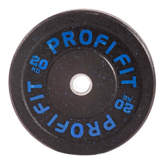 Profi Fit бамперный черный 20 кг из каталога дисков для штанги с посадочным диаметром 50 мм. в Сочи по цене 14550 ₽